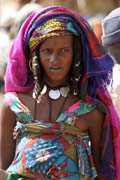 Market at the bank of Chari River. Probably woman from Bororo ethnic. Lake Chad area. Cameroon.
