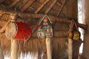 Drums inside King palace at N'Gaoundr town (Lamidat de N'Gaoundr). Cameroon.