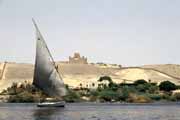 Felluca on the Nil river in Aswan. Egypt.