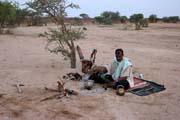 Morning of nomad tuareg. Sahara desert. Niger.