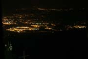Night view from Jested hotel to Liberec. Czech Republic.
