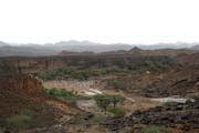 Landscape at Sahara desert at Air Mountain area. At this moment after rain. Niger.