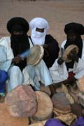Musicians at traditional tuareg wedding party. Air Mountain area. Niger.