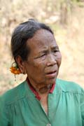 Woman from Chin tribe, Mrauk U area. Women have tradtionaly tattooed their faces. Myanmar (Burma).