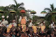 Pakalpooram (elephant procession), Ernakulam Shiva Temple Festival (Ernakulathappan Uthsavam). Ernakulam, Kerala. India.