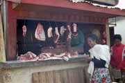 Meat selling, market at Ivato. Madagascar.