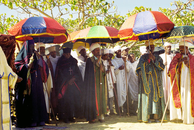 Highest Lalibela priests. Procession during Timkat. Lalibela. North,  Ethiopia.