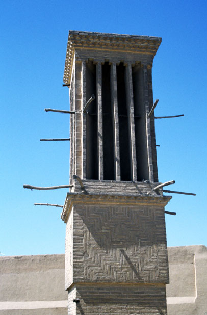 Windtower (badgirs) which is part of traditional "airconditioning" system. Yazd. Iran.