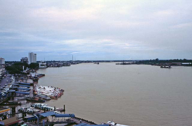 Rejang river at Sibu town. Sarawak,  Malaysia.