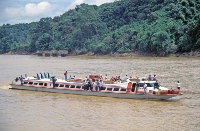 Typical ship on the Rejang river. Sarawak,  Malaysia.