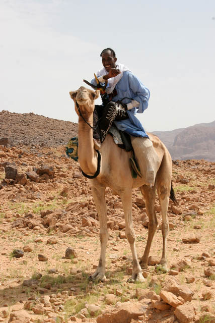 Tuareg man in ceremonial clothes - he is visiting neighboring villages and looking for a wife. Air Mountain area. Niger.