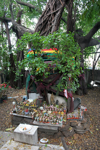 Chao Mae Tuptim Shrine, one of the most extraordinary spirit houses in Bangkok, Thailand. Thailand.