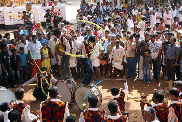 Thaipooya Mahotsavam Festival - dancing is accompanied by loud and hypnotic music. India.